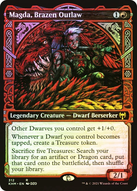 Magda, Brazen Outlaw (Showcase)\nKaldheim - Variants\nSingle\nMagic The Gathering