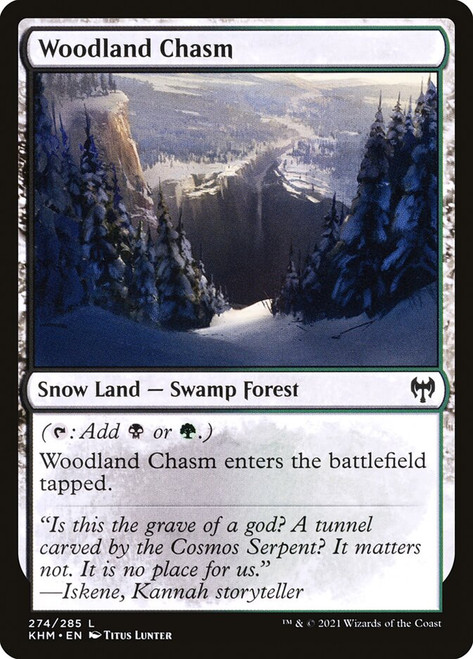 Woodland Chasm\nKaldheim\nSingle\nMagic The Gathering