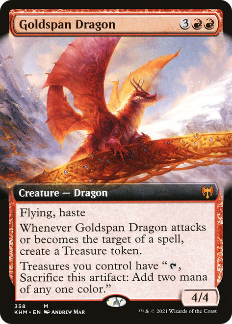 Goldspan Dragon (Extended Art)\nKaldheim - Variants\nSingle\nMagic The Gathering