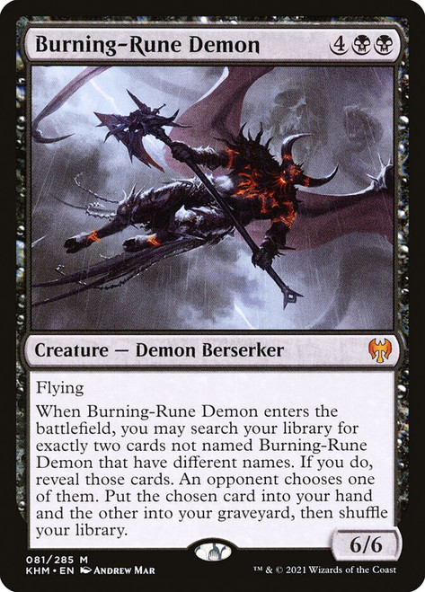 Burning-Rune Demon\nKaldheim\nSingle\nMagic The Gathering