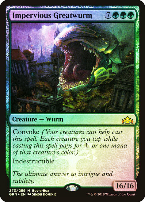 Impervious Greatwurm (Buy-a-Box)\nPromo: General\nSingle\nMagic The Gathering
