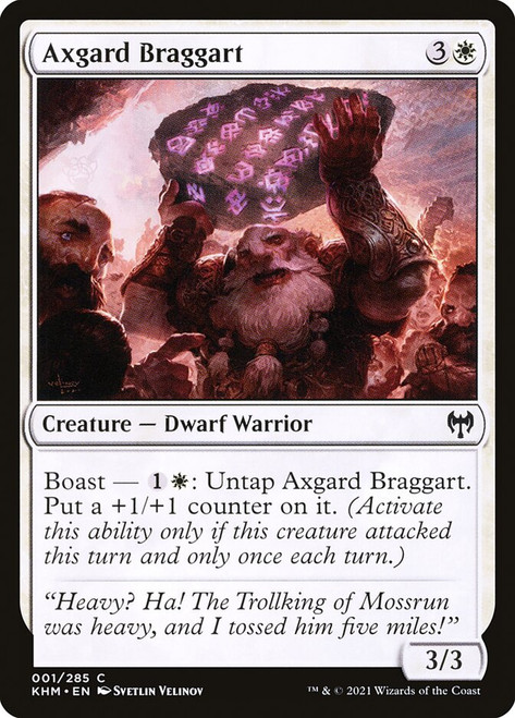 Axgard Braggart\nKaldheim\nSingle\nMagic The Gathering