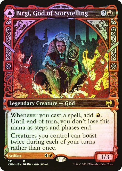 Birgi, God of Storytelling // Harnfel, Horn of Bounty (Showcase)\nKaldheim - Variants\nSingle\nMagic The Gathering