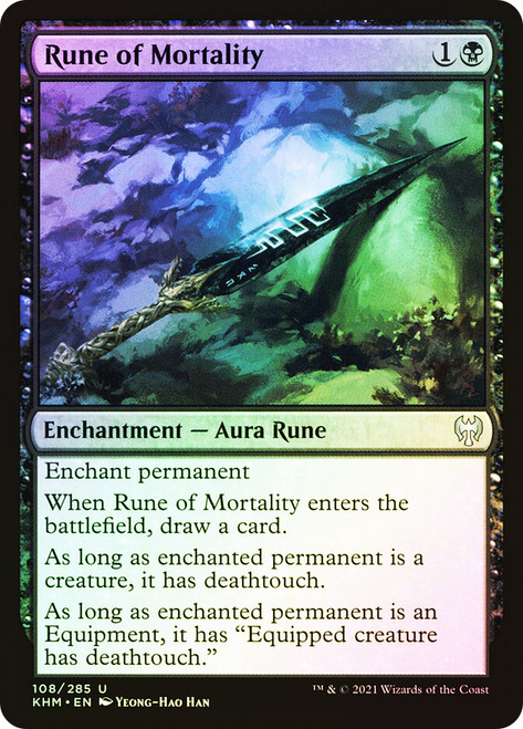 Rune of Mortality\nKaldheim\nSingle\nMagic The Gathering