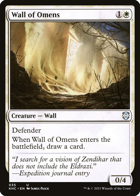 Wall of Omens\nKaldheim Commander\nSingle\nMagic The Gathering