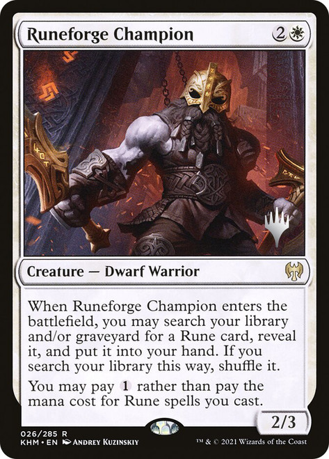 Runeforge Champion (Promo Pack) (Kaldheim)\nPromo: Planeswalker Stamped\nSingle\nMagic The Gathering