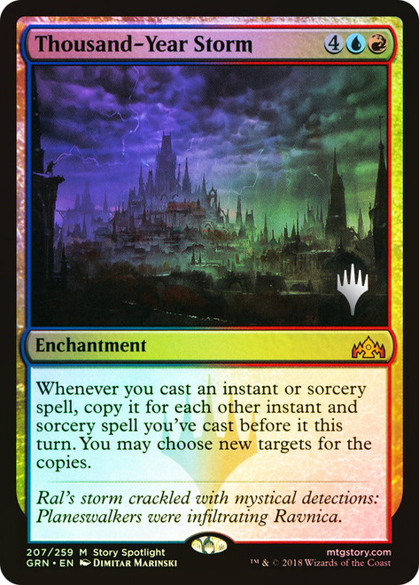 Thousand-Year Storm (Promo Pack) (Guilds of Ravnica)\nPromo: Planeswalker Stamped\nSingle\nMagic The Gathering