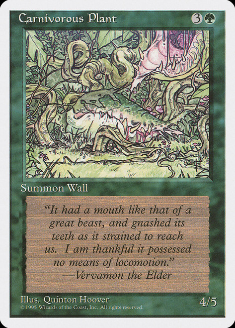 Carnivorous Plant\n4th Edition\nSingle\nMagic The Gathering