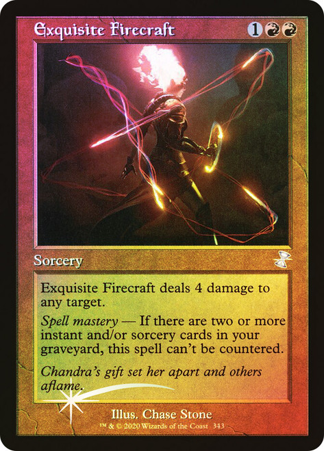 Exquisite Firecraft (Retro Frame)\nTime Spiral Remastered - Timeshifted\nSingle\nMagic The Gathering