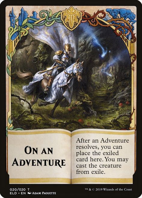 {On an Adventure} // {Spirit Token}\nThrone of Eldraine\nSingle\nMagic The Gathering