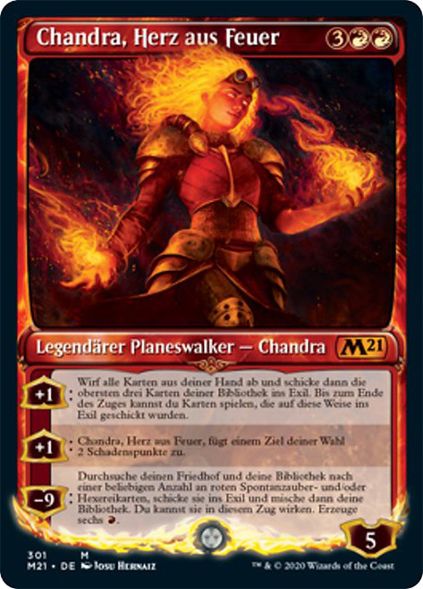 Chandra, Heart of Fire (Showcase)\nCore Set 2021 - Variants - German\nSingle\nMagic The Gathering