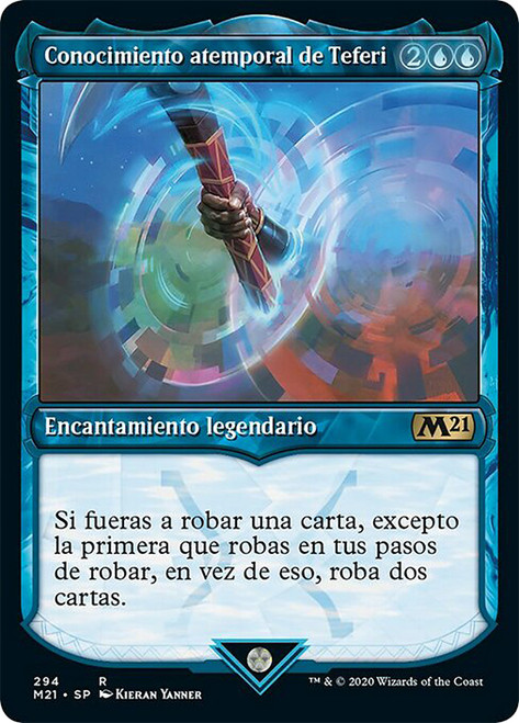 Teferi's Ageless Insight (Showcase)\nCore Set 2021 - Variants - Spanish\nSingle\nMagic The Gathering