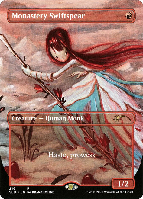 Monastery Swiftspear (Secret Lair) (Borderless)\nPromo: General\nSingle\nMagic The Gathering