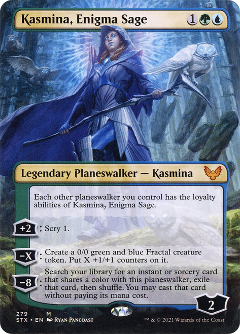 Kasmina, Enigma Sage (Borderless)\nStrixhaven: School of Mages - Variants\nSingle\nMagic The Gathering