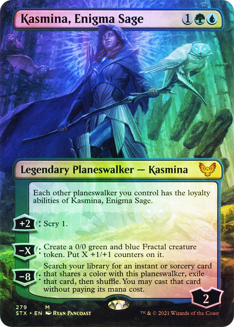 Kasmina, Enigma Sage (Borderless)\nStrixhaven: School of Mages - Variants\nSingle\nMagic The Gathering
