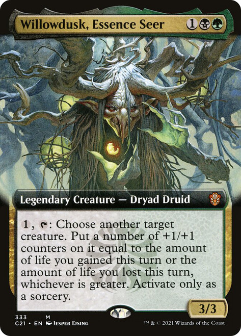 Willowdusk, Essence Seer (Extended Art)\nCommander 2021 - Variants\nSingle\nMagic The Gathering