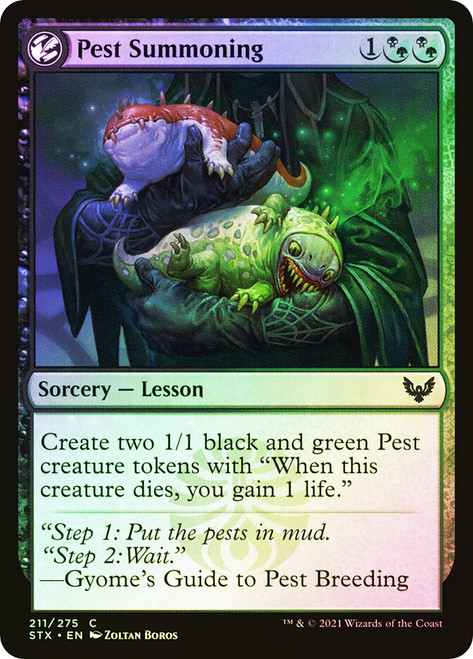 Pest Summoning\nStrixhaven: School of Mages\nSingle\nMagic The Gathering