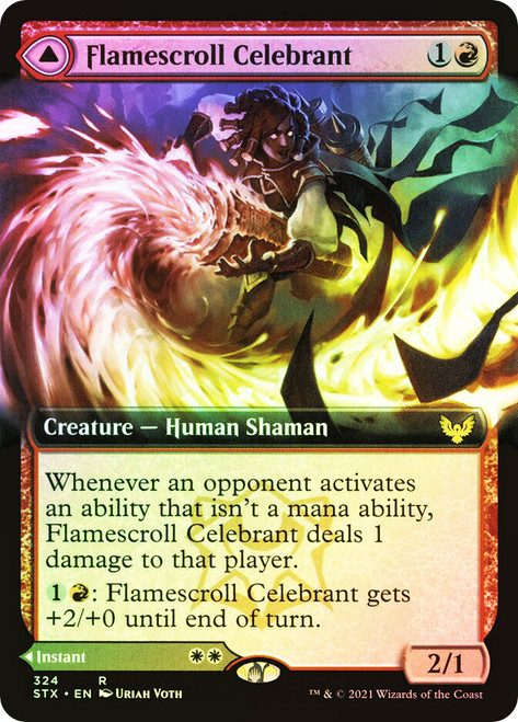 Flamescroll Celebrant // Revel in Silence
Strixhaven: School of Mages
Single
Magic: The Gathering