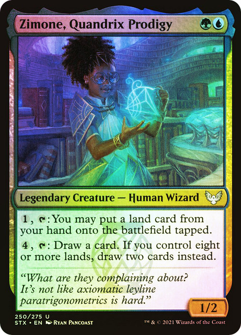 Zimone, Quandrix Prodigy\nStrixhaven: School of Mages\nSingle\nMagic The Gathering