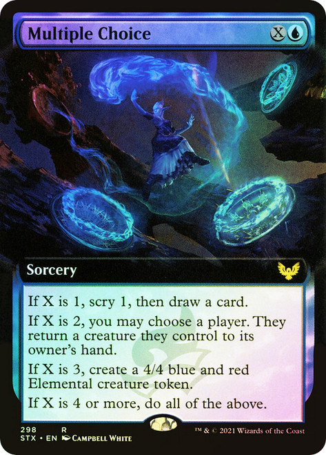 Multiple Choice (Extended Art)\nStrixhaven: School of Mages - Variants\nSingle\nMagic The Gathering