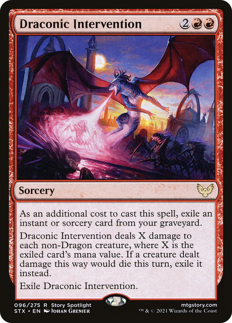 Draconic Intervention\nStrixhaven: School of Mages\nSingle\nMagic The Gathering