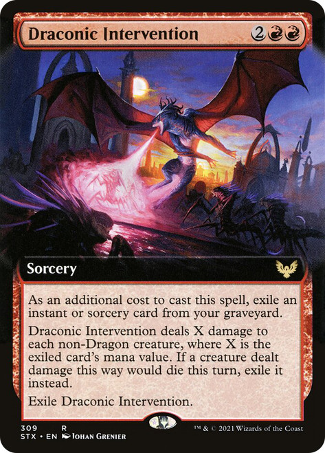 Draconic Intervention (Extended Art)\nStrixhaven: School of Mages - Variants\nSingle\nMagic The Gathering