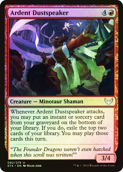 Ardent Dustspeaker\nStrixhaven: School of Mages\nSingle\nMagic The Gathering