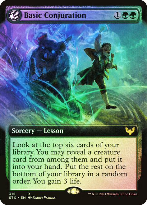 Basic Conjuration (Extended Art)\nStrixhaven: School of Mages - Variants\nSingle\nMagic The Gathering