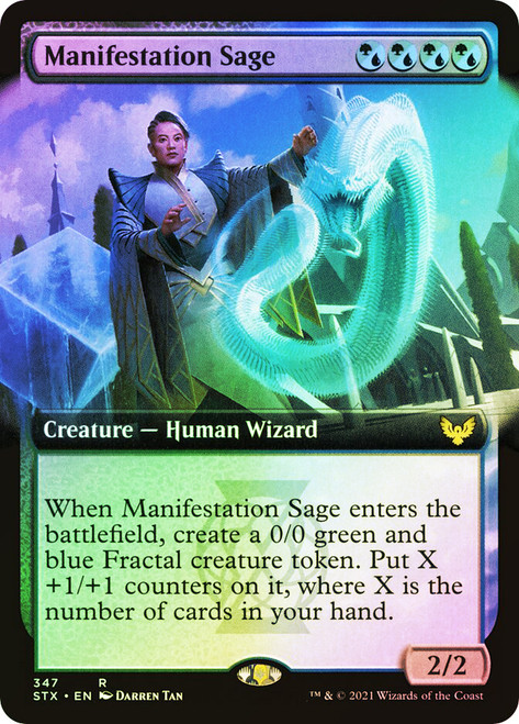 Manifestation Sage (Extended Art)\nStrixhaven: School of Mages - Variants\nSingle\nMagic The Gathering