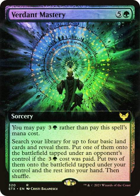Verdant Mastery (Extended Art)\nStrixhaven: School of Mages - Variants\nSingle\nMagic The Gathering