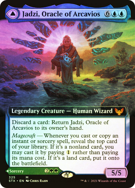 Jadzi, Oracle of Arcavios // Journey to the Oracle (Extended Art)\nStrixhaven: School of Mages - Variants\nSingle\nMagic The Gathering