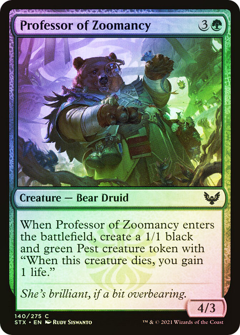 Professor of Zoomancy\nStrixhaven: School of Mages\nSingle\nMagic The Gathering
