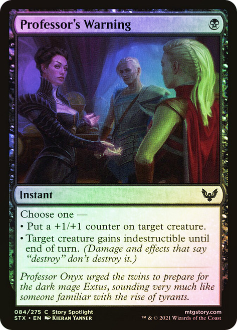 Professor's Warning\nStrixhaven: School of Mages\nSingle\nMagic The Gathering
