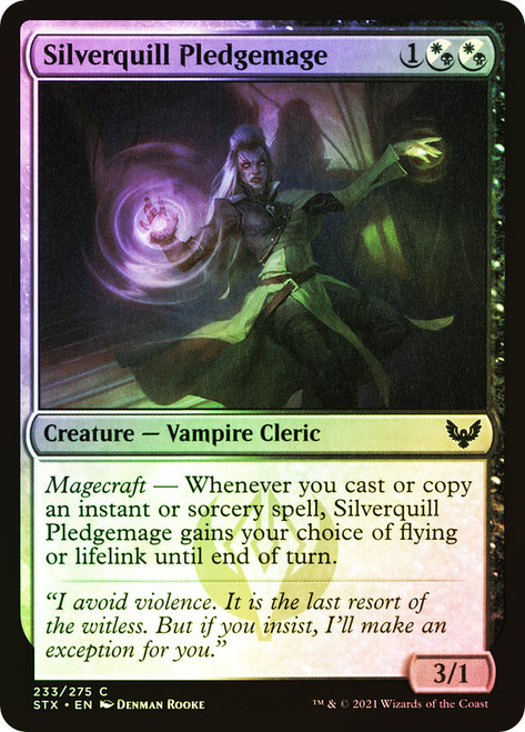 Silverquill Pledgemage\nStrixhaven: School of Mages\nSingle\nMagic The Gathering