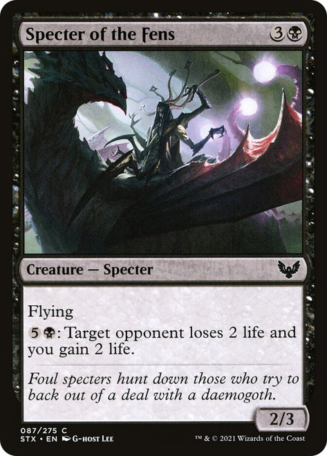 Specter of the Fens\nStrixhaven: School of Mages\nSingle\nMagic The Gathering