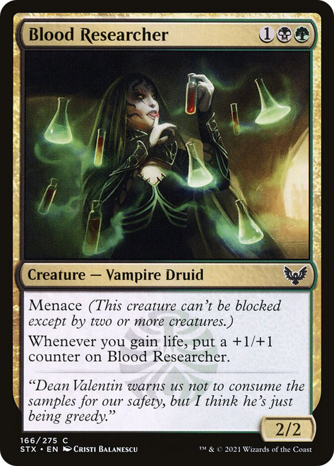 Blood Researcher\nStrixhaven: School of Mages\nSingle\nMagic The Gathering