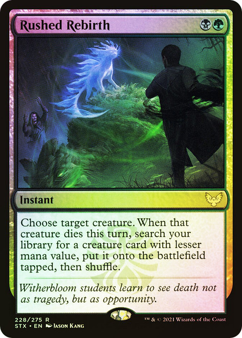 Rushed Rebirth\nStrixhaven: School of Mages\nSingle\nMagic The Gathering