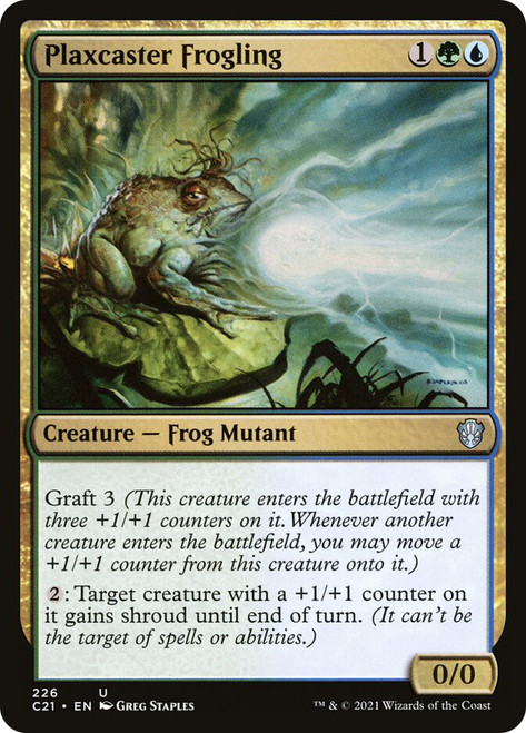 Plaxcaster Frogling\nCommander: 2021 Edition\nSingle\nMagic The Gathering