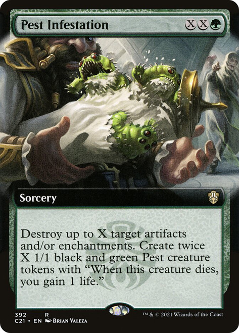 Pest Infestation (Extended Art)\nCommander 2021 - Variants\nSingle\nMagic The Gathering
