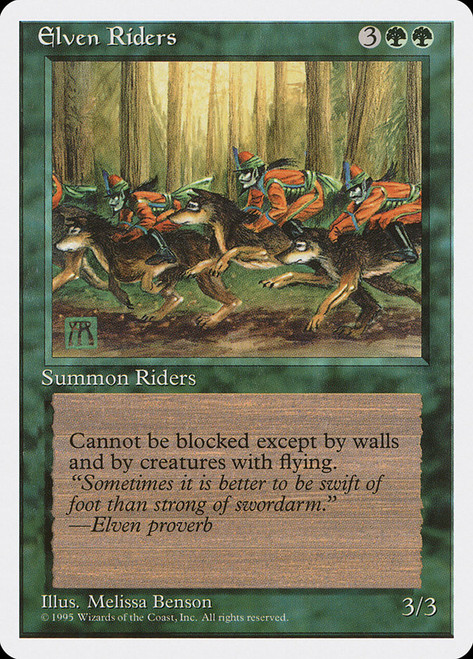 Elven Riders\n4th Edition\nSingle\nMagic The Gathering