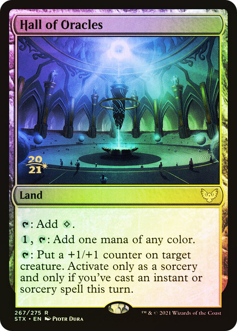 Hall of Oracles (Prerelease) (Strixhaven: School of Mages)\nPromo: Date Stamped\nSingle\nMagic The Gathering