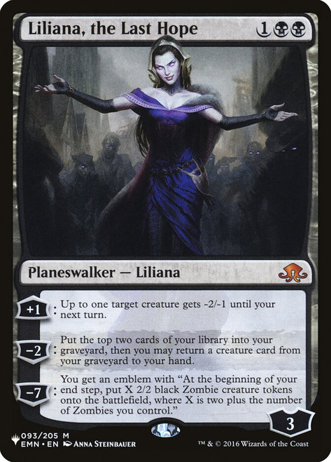 Liliana, the Last Hope\nPlaneswalker Symbol Reprints\nSingle\nMagic The Gathering