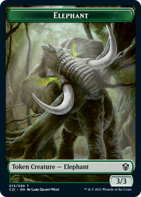 {Elephant Token} // {Frog Lizard Token}\nCommander: 2021 Edition\nSingle\nMagic The Gathering