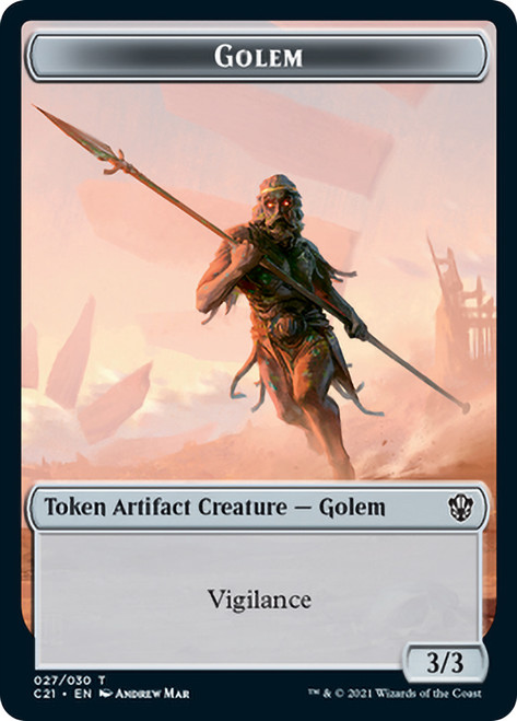 {Golem Token} (Vigilance) // {Thopter Token}
Commander 2021
Single
Magic: The Gathering