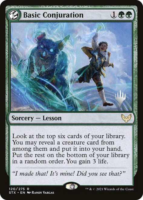 Basic Conjuration (Promo Pack) (Strixhaven: School of Mages)\nPromo: Planeswalker Stamped\nSingle\nMagic The Gathering