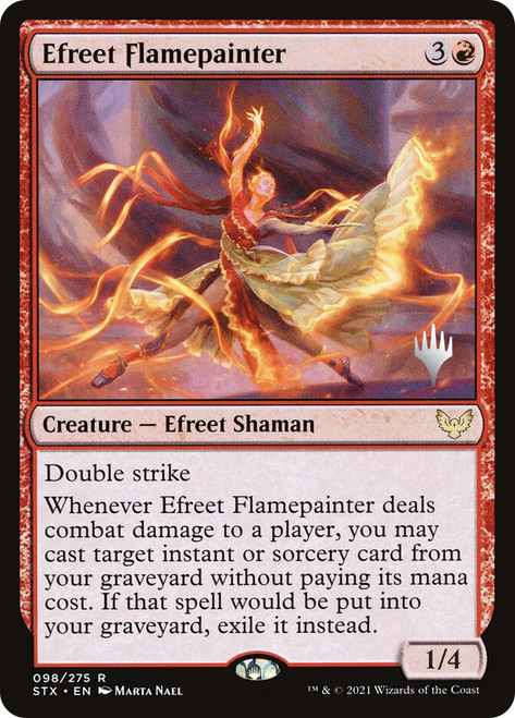 Efreet Flamepainter (Promo Pack) (Strixhaven: School of Mages)\nPromo: Planeswalker Stamped\nSingle\nMagic The Gathering