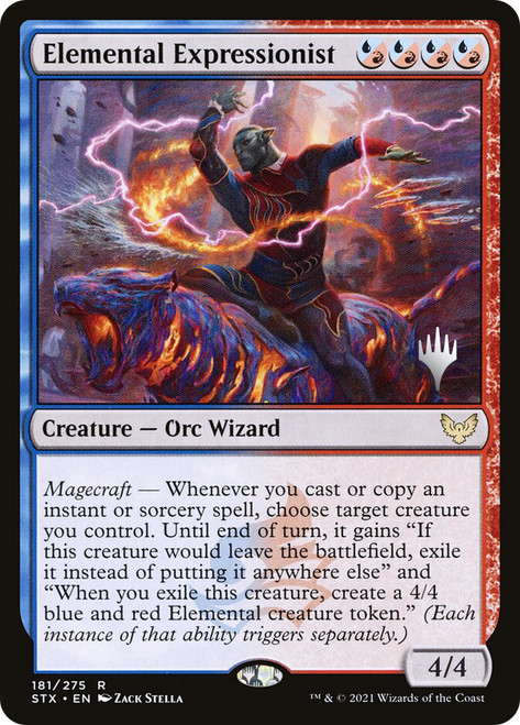 Elemental Expressionist (Promo Pack) (Strixhaven: School of Mages)\nPromo: Planeswalker Stamped\nSingle\nMagic The Gathering