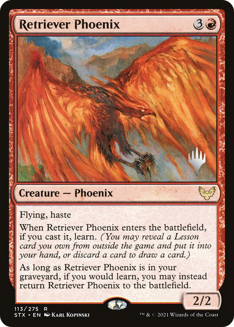 Retriever Phoenix (Promo Pack) (Strixhaven: School of Mages)\nPromo: Planeswalker Stamped\nSingle\nMagic The Gathering