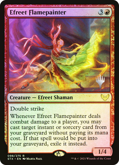 Efreet Flamepainter (Promo Pack) (Strixhaven: School of Mages)\nPromo: Planeswalker Stamped\nSingle\nMagic The Gathering