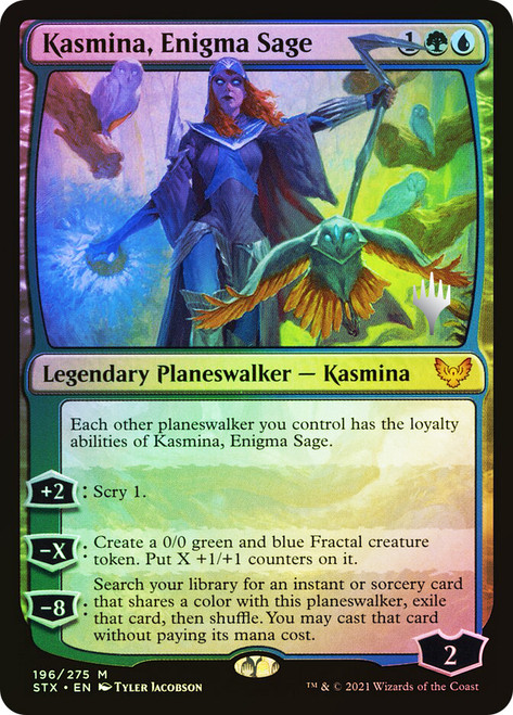 Kasmina, Enigma Sage (Promo Pack) (Strixhaven: School of Mages)\nPromo: Planeswalker Stamped\nSingle\nMagic The Gathering
